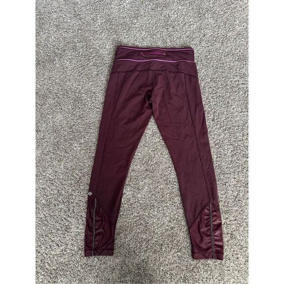 Lululemon Pace Oueen
Tight-Bordeaux Drama Workout Athletic 
Leggings Maroon 6 - Picture 3 of 9